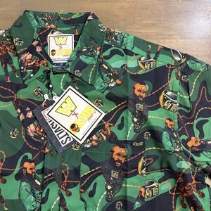 RSVLTS WWE Mr. T "Pity‎ The Fool " KUNUFLEX Green Camo Short Sleeve Shirt XL NEW